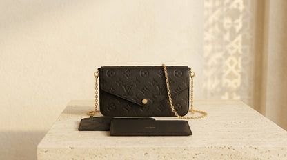 Style Louis Vuitton felicie noir (3pieces )