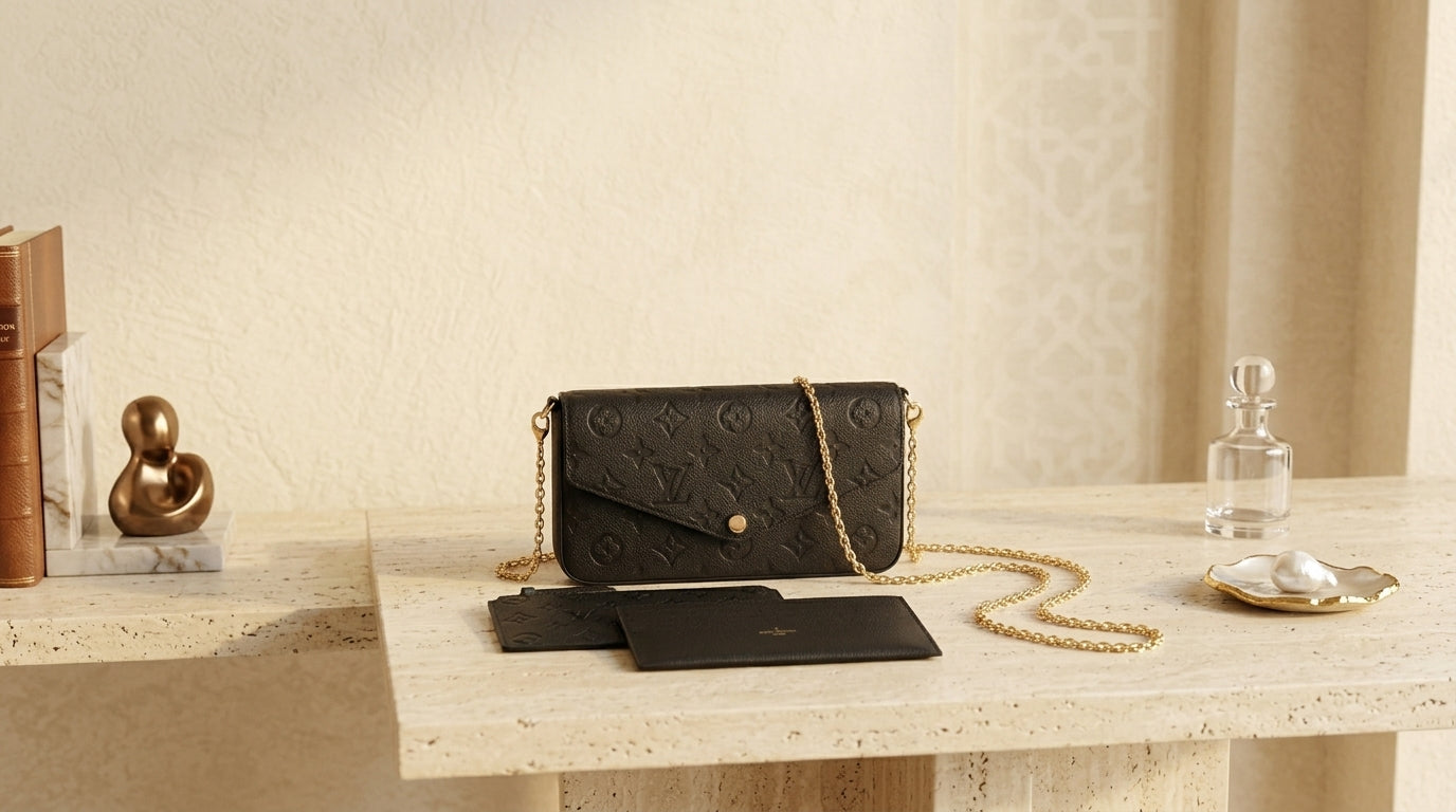 Style Louis Vuitton felicie noir (3pieces )